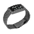 Miniatyrbillede 3 af 8: LED-ur med dobbelt åbent spænde i rustfrit stål metalrem rektangulær urskive Digitalt armbåndsur til udendørsaktiviteter Sort