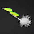 Miniatyrbilde 4 av 8: 3 stk Fjær Fiske Lures Spinner Spoon Kunstig Fiske Agner med Treble Hook Tacklegreen