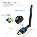 Miniatyrbillede 5 af 8: Dual-bånds Trådløst Netværkskort 360° Drejeligt Mini USB WiFi Stick