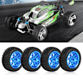 Miniatyrbild 6 av 8: RC Crawler däck Blå metall y-formade fälgar Hjul för WL A959 A979 A969 1/18 modellbil
