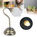 Miniatyrbillede 8 af 8: 1:12 Dukkehuss Miniatyr Blomformet Bordlampe LED-bordlampe Møbelmodel Legetøj Blomformet Lampskærm