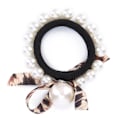 Miniatyrbillede 2 af 8: Hårbånd med kunstig perle sløjfe hestehaleholder Kvinder Piger Elegant hårtilbehør Gave Kaffe Leopardprint
