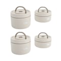 Miniatyrbillede 4 af 8: Isoleret madkasse 304 rustfrit stål forseglet multifunktionel bærbar rund termisk Bento-boks med varmepose Beige 4 stk