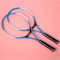 Miniatyrbillede 4 af 8: Tennisracket til børn i jernlegering til begyndertræning med bold og taske (blå)