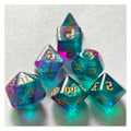 Pikkukuva 3 / 8: 7 kpl Peliheittojen sarja Kaksiväriset Kultaiset numerot Fontti Polyhedral Dice Lautapeleille
