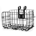 Miniatyrbillede 2 af 8: Stærk Sort Jern Cykelkurv Foldbar Foran Kurv Foldbar Bag Hængende Trådpose Cykeltilbehør Sort Tyk Stærk 1300g