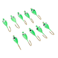 Miniatyrbild 2 av 8: 10 Styck Isfiske Jiggar Hullingförsedda Vinter Jigging Lures Mini Krok Tillbehör Grön grodyngel Form