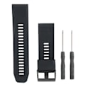 Miniatyrbilde 1 av 8: 26 mm klokkebånd Silikonpinne Spenne Vanntett klokkebånd Passer for Garmin fenix 5Xplus (svart)