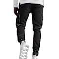Pikkukuva 3 / 4: Miesten Slim Fit Cargo-housut, Musta, Koko M