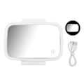 Miniatyrbillede 1 af 8: Bilsolskærm Sminkspejl Surround LED-lys Touchscreen Plug and Play med indbygget klip på bagsiden ClipWhite