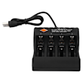 Miniatyrbillede 5 af 8: Batterilader DC4.2V 4-plads Opladningsboks med USB-kabel Passer til 3.7V Liion