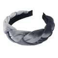 Flätad Twist Elastisk Halkfri Elegant Dampannband Enfärgad Bred Förhöjd Sammets Hårbåge Håraccessoarer Grey
