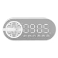 Miniatyrbild 8 av 8: Bluetooth 5.0 Högtalare Spegelklocka Tung Bas FM Radio Uppladdningsbar Digital Väckarklocka med Färgglada Ljus Vit