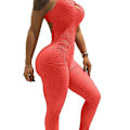 Miniatyrbild 1 av 4: Yoga Suit Damkläder Scrunch Butt Cross Back Hög Midja Romper Orange