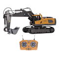 Miniatyrbilde 4 av 8: 2,4G RC gravemaskin leketøy Roterbar fullfunksjonell belysning Musikklegering Bygge traktor