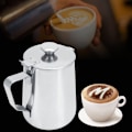 Miniatyrbillede 3 af 8: 1000 ml rustfrit stål kaffemælkskummende kop med låg til Latte Art Coffee Shop
