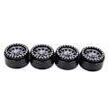 Pikkukuva 2 / 8: 4 kpl 1:10 RC-kiipeilyauton metallipyörän navat auton renkaat sopivat Axial SCX10 / SCX10II / 90046 / 90047 Musta ja hopea
