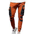 Miniatyrbillede 1 af 3: Slanke Fit Mænds Orange Cargo Jogger Bukser 2XL