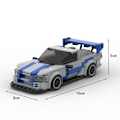 Miniatyrbillede 2 af 6: 332 stykke byggeklodser super racing speed skyline R34 V2 racermodel fødselsdagsgave nytårsgave