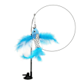 Miniatyrbild 7 av 8: Funny Cat Feather Stick Interactive Handheld Cat Feather Wand med sugkopp för katter Blå flygfisk