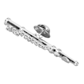 Pikkukuva 7 / 8: Hopeahuilun Solki Miniatyyrimusiikkiväline Rintataskun Neula Punaisella Sametti Vuorattu Instrumentti Kotelo