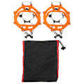 Miniatyrbillede 1 af 8: 2 stk Isgreb Antislip Sko Spikes Beskyttelse Snegreb med 8 pigge til Vandring Gåture Bjergbestigning Orange