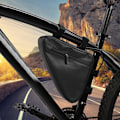 Miniatyrbillede 4 af 8: Sort Rivfast Nylon Trekantet Cykel Vandflaske Frontstråle Taske Cykelram Cykling Mobiltelefon Etui Sort