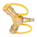 Miniatyrbillede 5 af 8: 2 Vejs 1/4in RV Propan NPT Quick Connect Y Splitter Adapter til propanslange tilslutningssæt