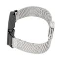 Miniatyrbillede 6 af 8: Mesh-rem i rustfrit stål med sort stødfangeretui som erstatning tilbehør Passer til Mi Band 7 Pro Sølv