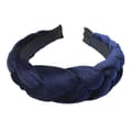 Flätad Twist Elastisk Halkfri Elegant Dampannband Enfärgad Bred Förhöjd Sammets Hårbåge Håraccessoarer Navy Blue