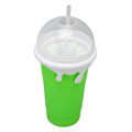 Miniatyrbild 4 av 8: Fryst Smoothies Kopp Återanvändbar Explosionssäker Mjuk Silikon Fryst Squeeze Kopp Smoothies Maker Kopp med Dubbelanvändnings Sugrör för DIY Grön