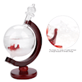 Miniatyrbillede 6 af 8: Smuk Vejrudsigt Crystal Windstorm Glas Træbase Globe Form Skrivebord