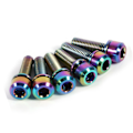 Pikkukuva 8 / 8: M5 x 18 mm titaaniset pyörän ohjaustangon ruuvit Pultit välikappaleilla Pyöräpaket 6 kpl (sateenkaari)