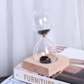 Miniatyrbillede 5 af 8: Skrivebords magnetisk glas sandtimer med base til hjemindretning pynt gave