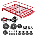 Pikkukuva 3 / 8: Metallinen kattoteline LED-valoilla Sopii MN 1/12 RC Crawler MN90 / MN90KRed