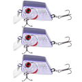 Miniatyrbilde 1 av 8: 3 stk Unik firkantet form Mini Lure Kunstig Simulering Realistisk agn Fiskeutstyr2#
