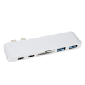 Miniatyrbild 2 av 8: Dockningsstation 10Gbps 5Gbps USB3.0-gränssnitt Minneskortläsare Lättviktsbärbar typ C Hub för MacBook Silver