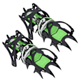 Miniatyrbilde 2 av 8: Et par BRS-S1A lysegrønne 14 lange tenner anti-skli ispigger sko grep pigger crampons for fotturer klatring