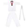 Miniatyrbild 1 av 8: Taekwondo Uniform Randig modell Polyester Bomull med Bälte Kampsport Träningskläder för nybörjare idrottare Träning L