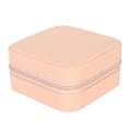 Miniatyrbillede 4 af 8: Smykkeskrin Pink Holdbart PU Læder Elegant Glat Lynlås Stor Kapacitet Smykkeetui til Ringe Øreringe Halskæde