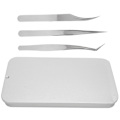 Miniatyrbild 1 av 8: 3 st Ögonfransförlängningspincettset Silverspegel Ljus delfinformad Easy Fannning Tool