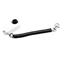 Pikkukuva 8 / 8: Koirien koulutusklikkeri Universal Interactive Pet Training Clicker mustalla pitkällä rannehihnalla ja renkaalla valkoinen