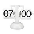 Miniatyrbild 5 av 8: Flip Clock Large Number Batteridriven 304 rostfritt stål Bordsskiva Retro Flip Clock för hemmakontor 24 timmar Helvit