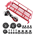 Pikkukuva 7 / 8: Metallinen kattoteline LED-valoilla Sopii MN 1/12 RC Crawler MN90 / MN90KRed
