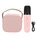 Miniatyrbild 1 av 8: Mini karaokemaskin med trådlös mikrofon Bärbar Bluetooth-högtalare för barn Vuxna Rosa