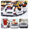 Miniatyrbillede 6 af 8: Roterende Sushi Legetøj Elektrisk Roterende Sushi Legetøjsskinne Tog Sæt til Børns Rollespil