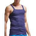 Pikkukuva 4 / 4: Tummansininen XL Miesten Puuvillainen Ribattu Tank Top