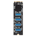 Pikkukuva 6 / 8: M.2 NVME PCIE 1X -nosto kort M.2 NVME 4 PCIE 1X USB 3.0 -porttiin Lämpösuojaus 4 PCIE-näytönohjaimen laajennus