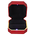Miniatyrbild 2 av 8: LED Ljus Ring Box Smycken Display Presentbox Smycken förvaringsfodral för förlovningsbröllopRöd