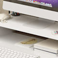 Miniatyrbillede 3 af 5: Skærmbakke Riser Ergonomisk Computer Skærmbakke Stand Ekstra Opbevaringsplads Desktop Notebook Forhøjet Base Varmt Hvid